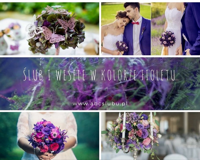 fiolet jako kolor przewodni ślubu, fiolet na ślub, ślub i wesele w kolorze fioletu