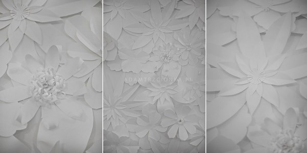 backdrop z papierowych kwiatów