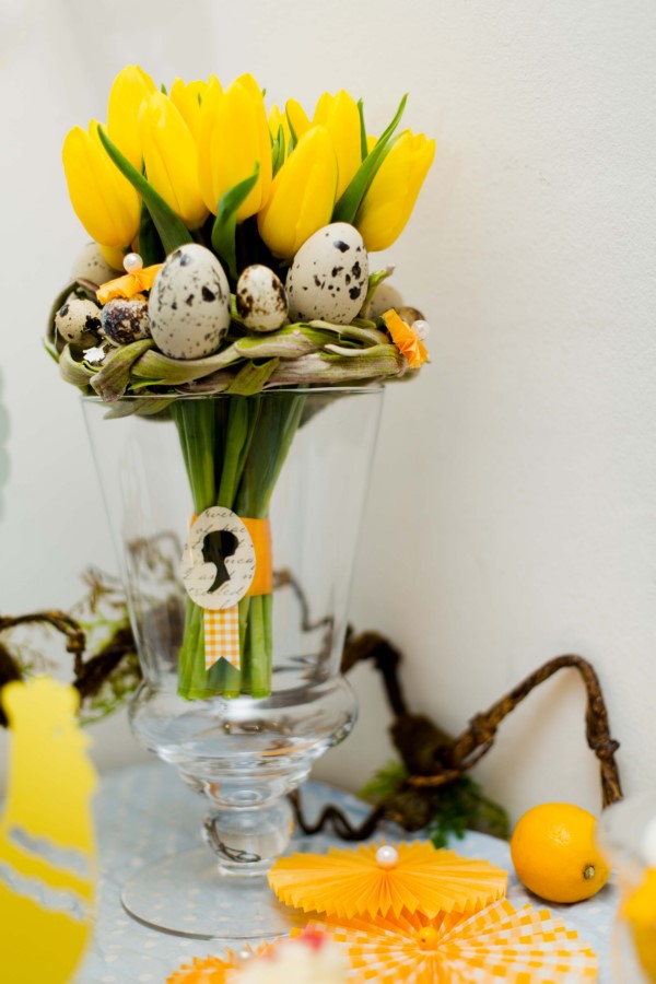 żółty bukiet z tulipanów na ślub i wesele, żółty na ślubie
