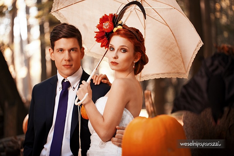para młoda, ślub w stylu halloween