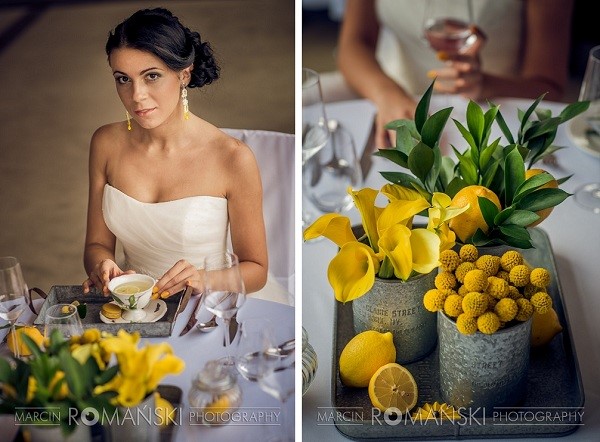 kolor przewodni wesela, trendy ślubne 2016, żółty kolor na ślubie