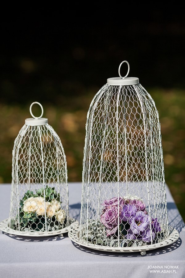 Klatki dla ptaków na weselu jako dekoracja ślubna