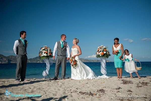 ślub w grecji na wyspie źółwi, ślub na plaży