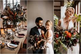 Pomysł na ślub i wesele jesienią w  modnych kolorach roku 2021 - rdzawe pomarańcze, klasyczne borda i ciemne burgundy