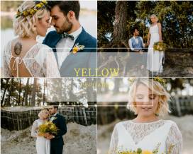 Pomysł na żółte plażowe wesele w stylu boho