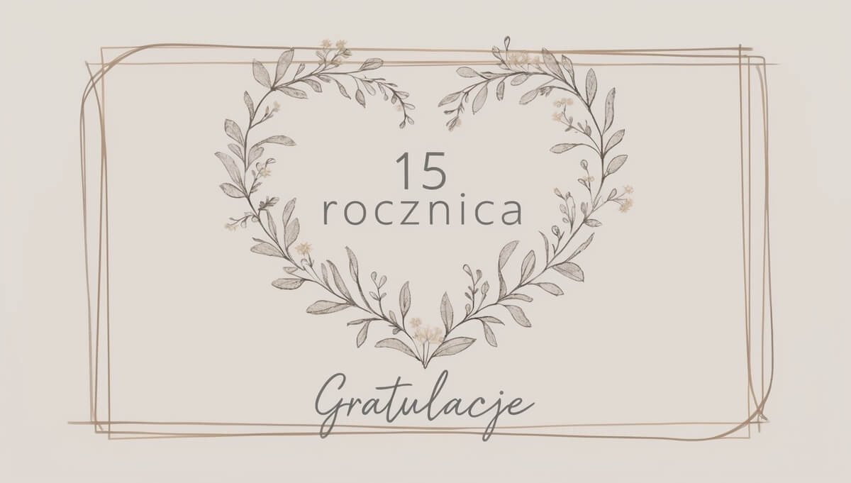  Minimalistyczna kartka na 15 rocznice ślubu