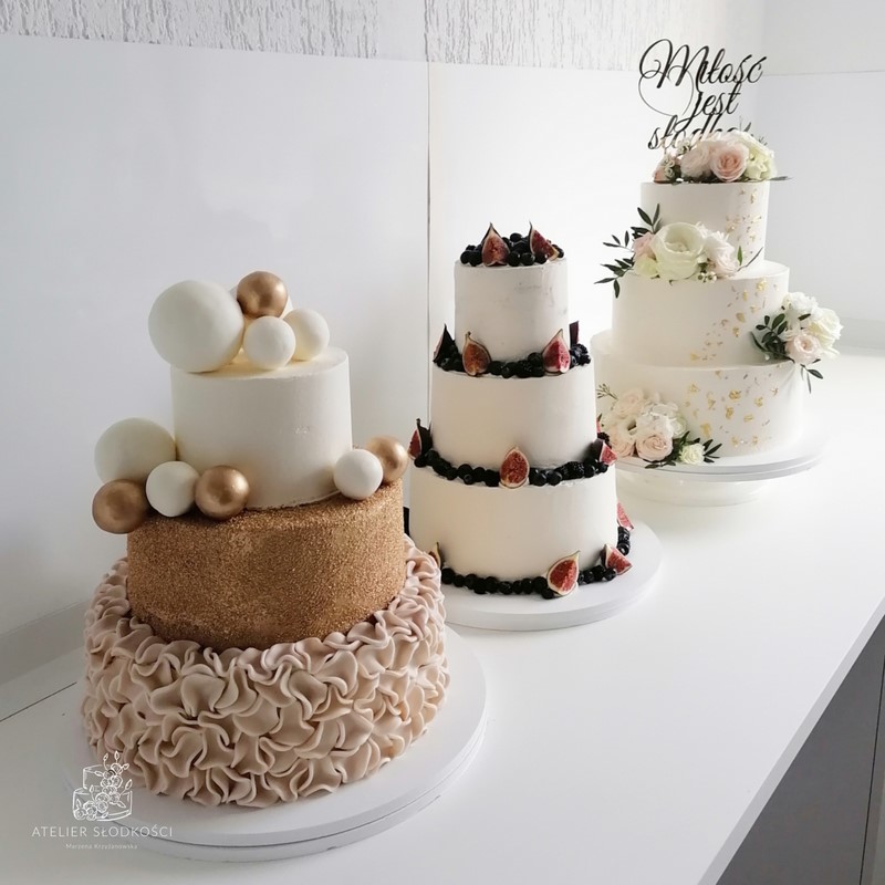 Atelier Słodkości Lublin  tort weselny torty weselne torty które zachwycają inspiracje tortowe 2021 ślub 2021 trendy w tortach 2021 