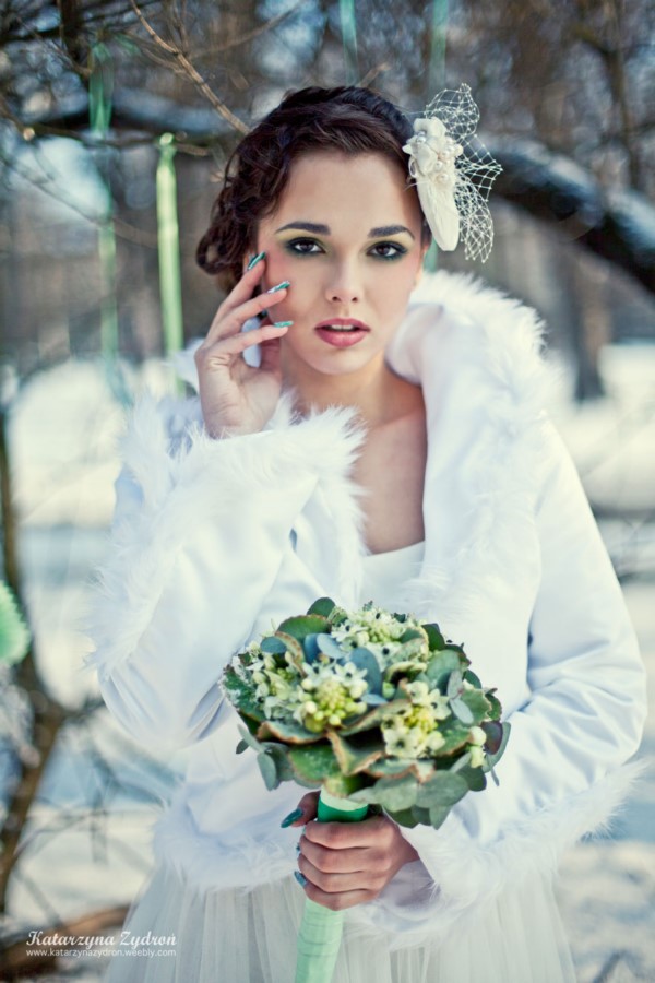 zimowy bukiet ślubny, bukiet ślubny na zimowe wesele