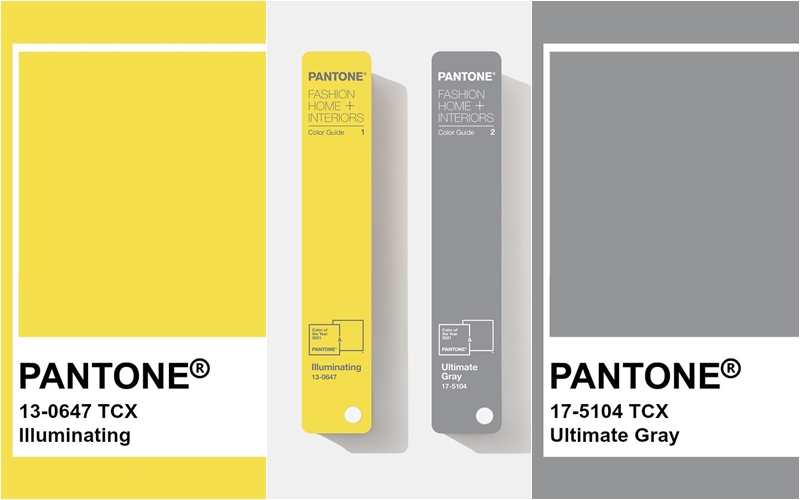 kolor roku Pantone Instytut Pantone kolor roku 2021 Pantone 13-0647 TCX Illuminating Pantone 17-5104 TCX Ultimate Gray ślub 2021 wesele 2021 motyw przewodni ślubu i wesela 2021 trendy ślubne 2021 trendy weselne 2021