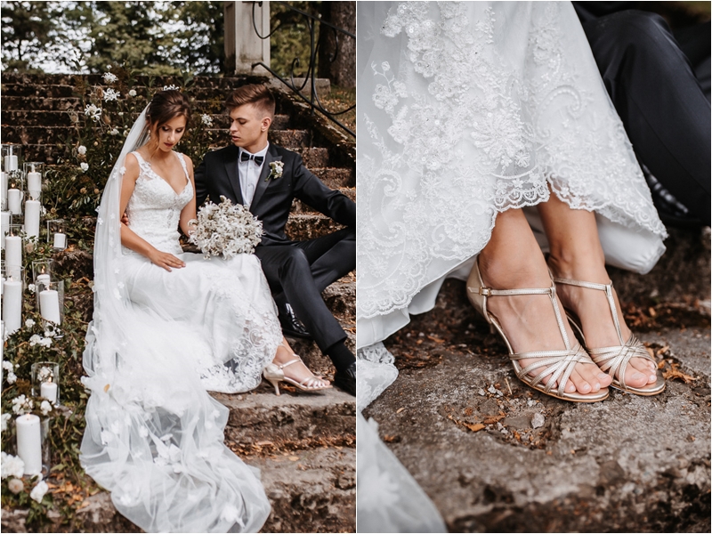 buty ślubne ślub wesele plenerowe ślub w plenerze ślub cywilny w plenerze inspiracje porady zieleń beż biel 