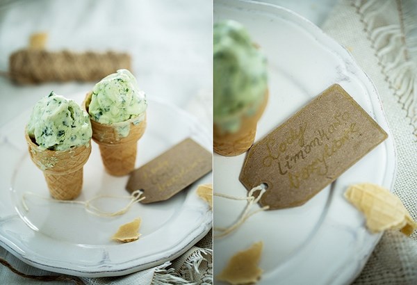 przepis na lody smaku limonkowo bazyliowym, pomysł na lody na ślub i wesele