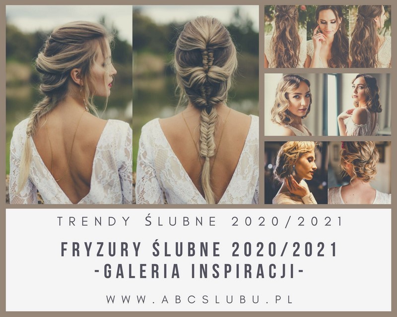 ślub wesele fryzura ślubna Panna Młoda fryzura Panny Młodej na ślub upięcie półupięcie rozpuszczone włosy na ślub na wesele inspiracje trendy 2020 2021