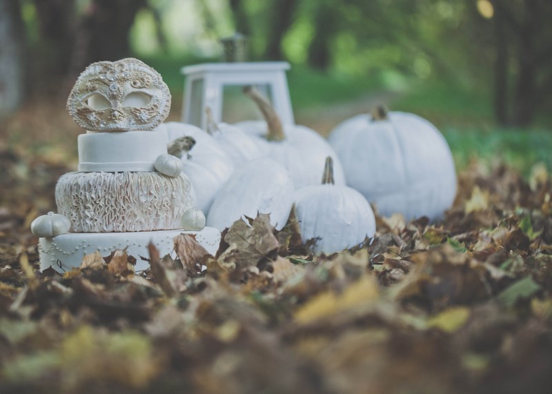 dynie na weselu, ślub w stylu halloween, sesja ślubna halloween