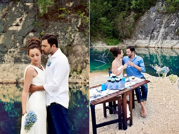 ślub w grecji, niebieski kolor przewodni wesela