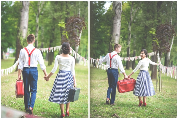 sesja narzeczenska z motywem podrozy vintage