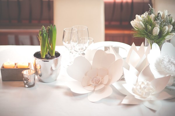 papierowe dekoracje na ślub i wesele 2015, papierowe kwiaty