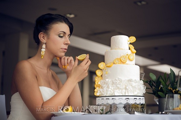 biało-żółta biżuteria sutasz na ślub, biżuteria soutache z cytrynowym akcentem