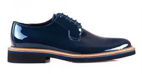 niebieskie męskie buty do ślubu, conhpol, buty dla mężczyzn małe rozmiary