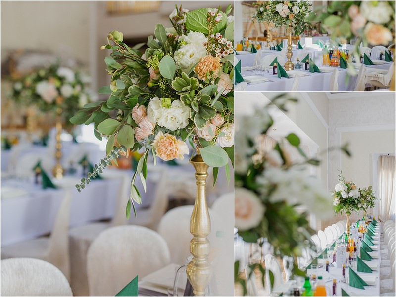 ślub wesele bukietomania mielec dekoracje florystyczne florystyka ślubna weselna inspiracje beż nude róż zieleń