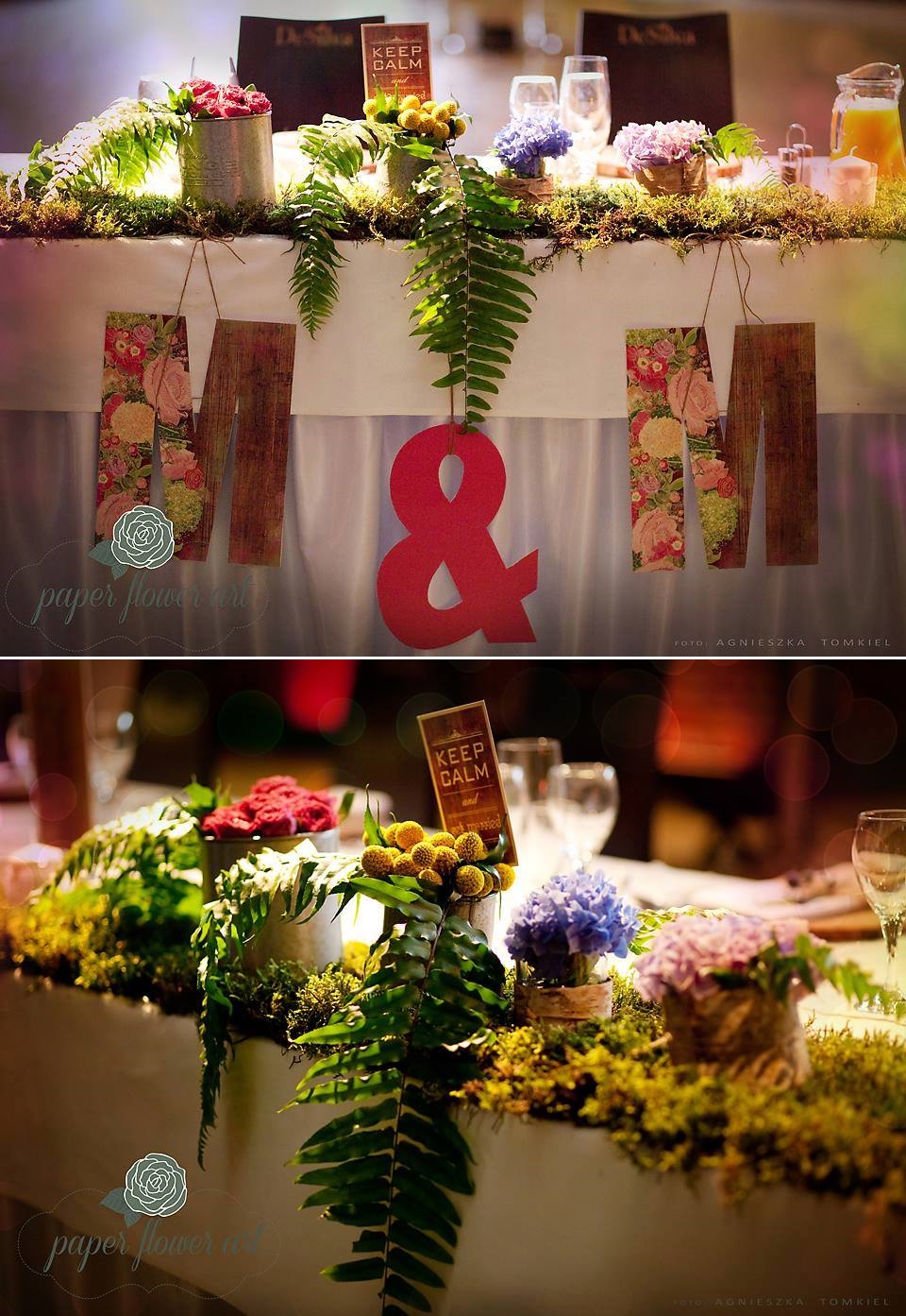 kwiatowe dekoracje na stół