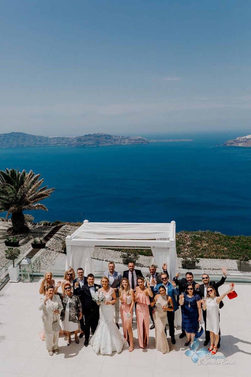 ślub wesele destinaton wedding inspiracje Turquoise Inspiration Events Santorini Grecja ślub w Grecji ślub na plaży ślub na wyspie 