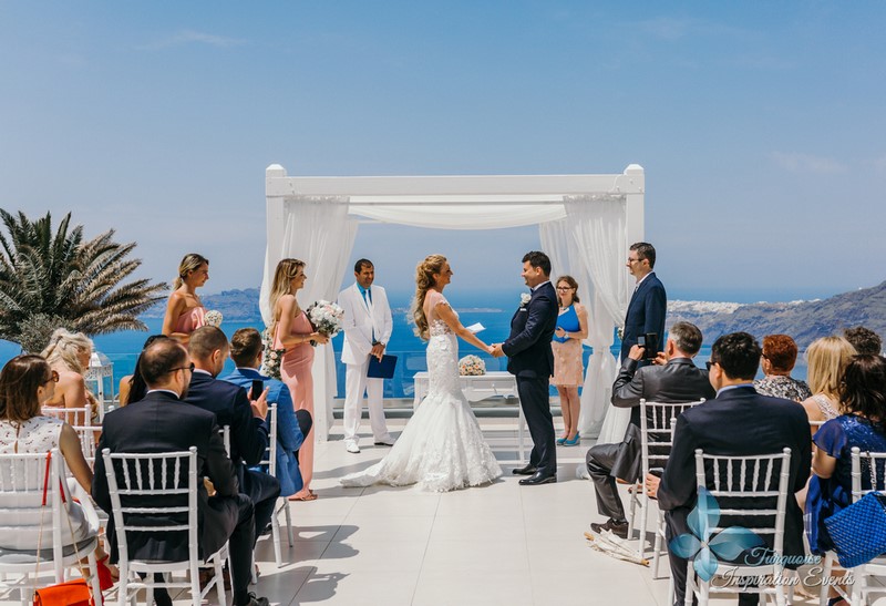 ślub wesele destinaton wedding inspiracje Turquoise Inspiration Events Santorini Grecja ślub w Grecji ślub na plaży ślub na wyspie 