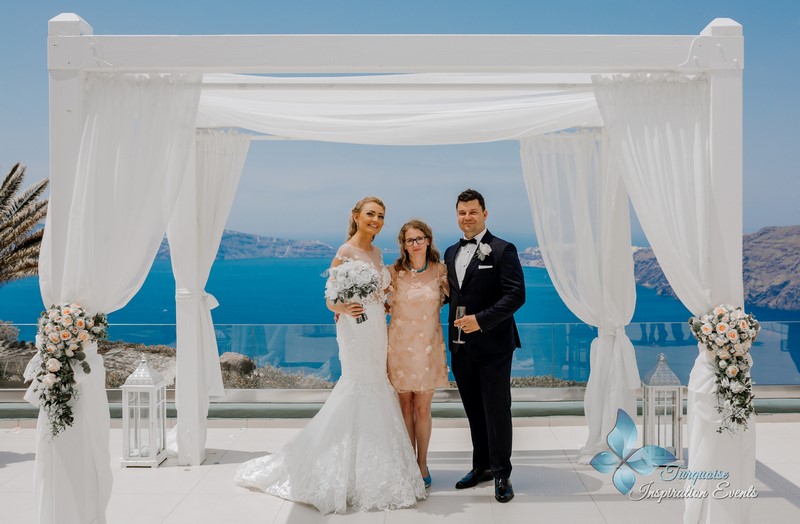 ślub wesele destinaton wedding inspiracje Turquoise Inspiration Events Santorini Grecja ślub w Grecji ślub na plaży ślub na wyspie 