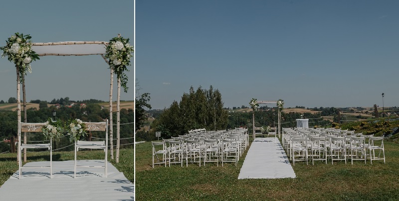 dekoracja miejsca ceremonii zaślubin,łuk, altana, koło z kwiatami, slub, wesele