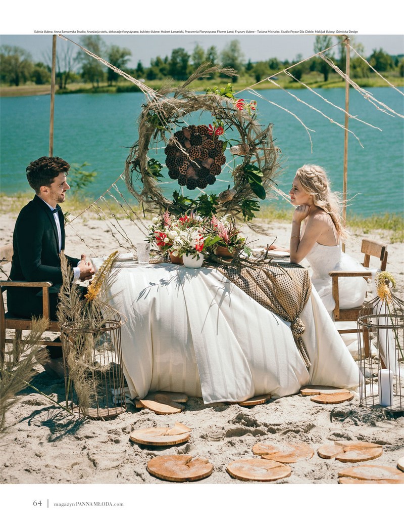 ślub wesele sesja ślubna inspirowana plażą suknia na wesele na plaży inspiracje ślubne real wedding suknia ślubna garnitur wedding dress porady  boho materiały ślubne abcslubu.pl Panna Młoda 