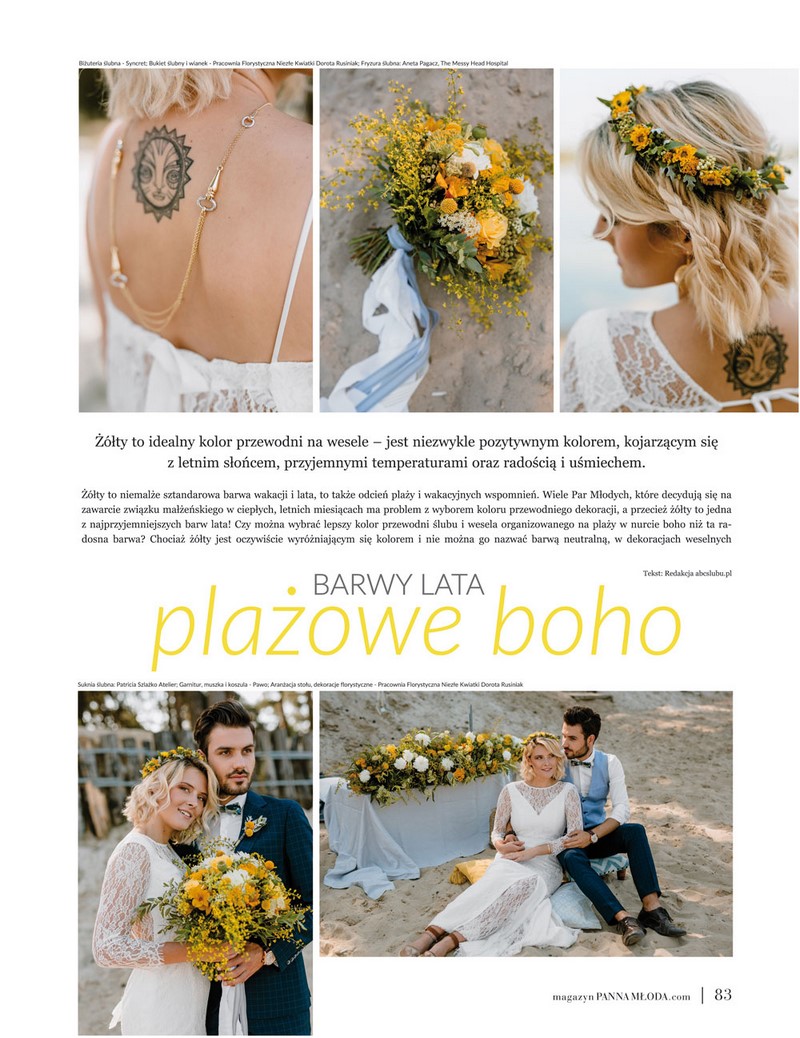 ślub wesele sesja ślubna inspirowana plażą suknia na wesele na plaży inspiracje ślubne real wedding suknia ślubna garnitur wedding dress porady  boho materiały ślubne abcslubu.pl Panna Młoda 