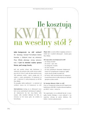 Ile kosztują kwiaty na stół