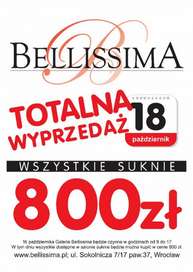 18 październik 2014 - Totalna wyprzedaż sukien ślubnych za 800zł